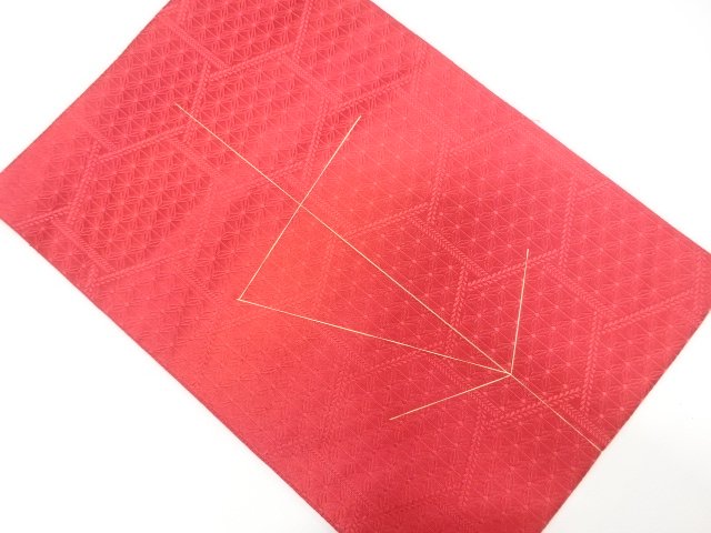 未使用品　本場筑前博多　変わり亀甲に麻の葉模様織り出し　名古屋帯